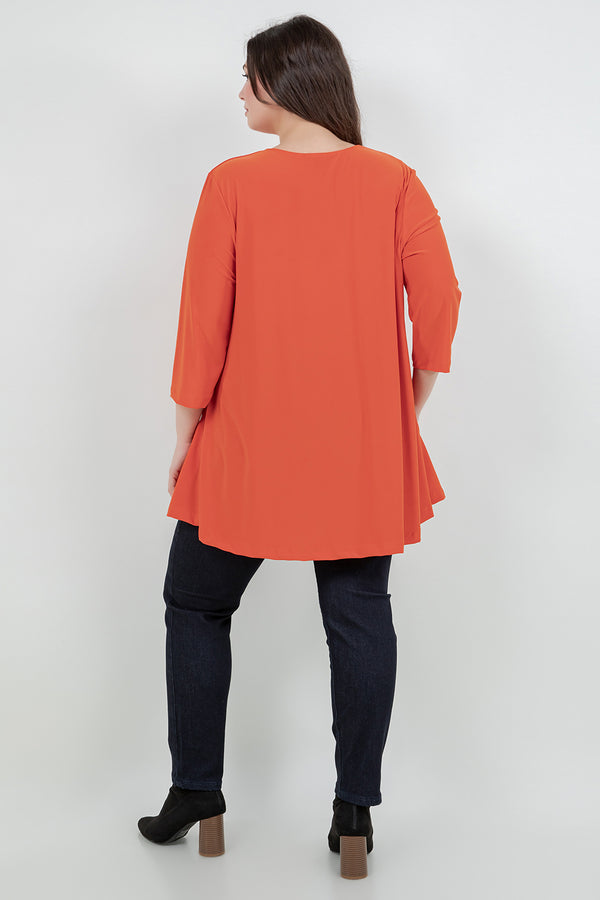 Vikki Vi Jersey Persimmon 2 Pocket Swing Tunic