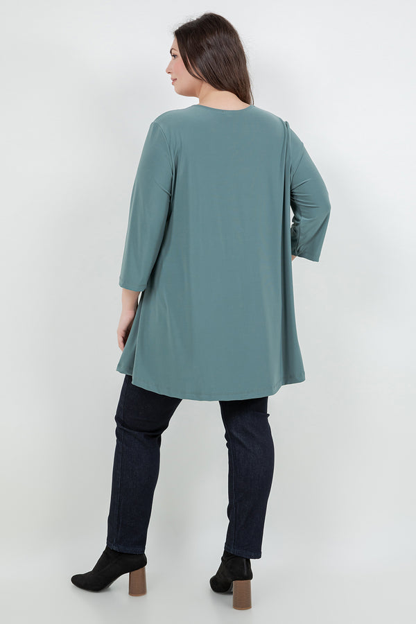 Vikki Vi Jersey Sage 2 Pocket Swing Tunic