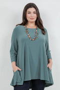 Vikki Vi Jersey Sage 2 Pocket Swing Tunic