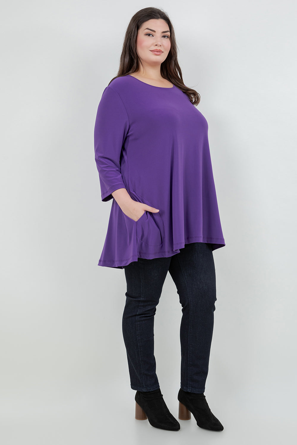 Tops Vikki Vi Jersey Iris Pocket Swing Tunic