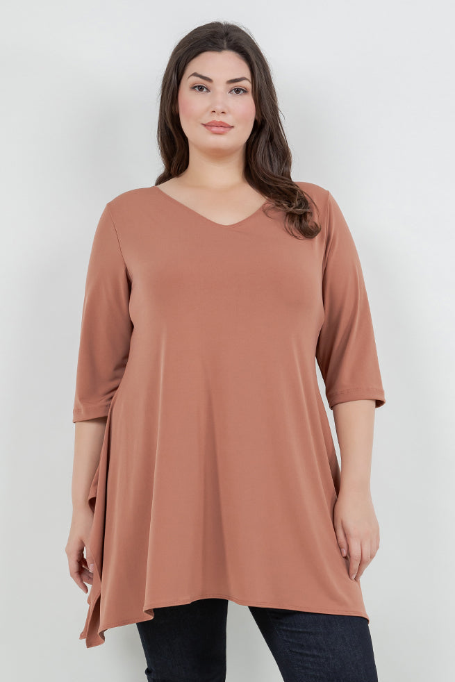 Tops Vikki Vi Jersey Clay Handkerchief Tunic
