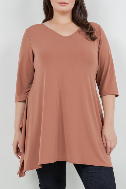 Tops Vikki Vi Jersey Clay Handkerchief Tunic