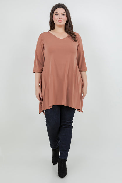 Tops Vikki Vi Jersey Clay Handkerchief Tunic