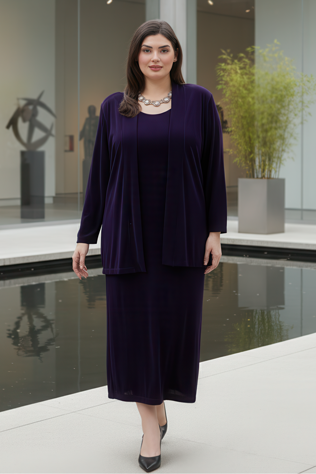 Jackets Vikki Vi Classic Black Plum Kimono Jacket