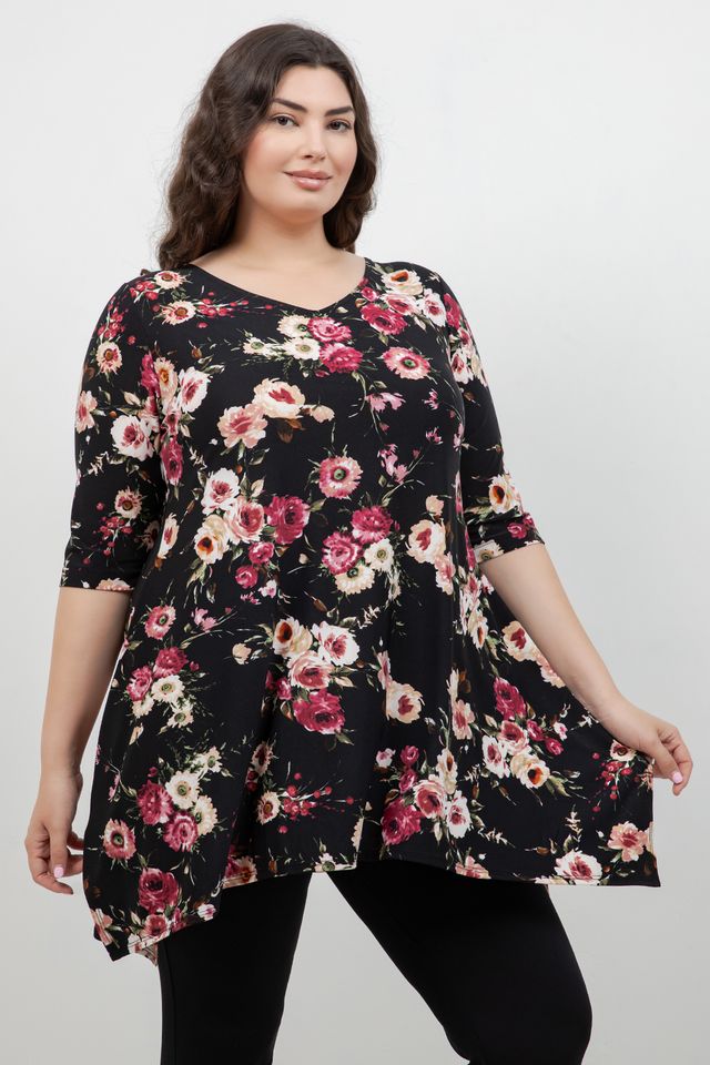 Vikki Vi Jersey Petite Rose Handkerchief Tunic