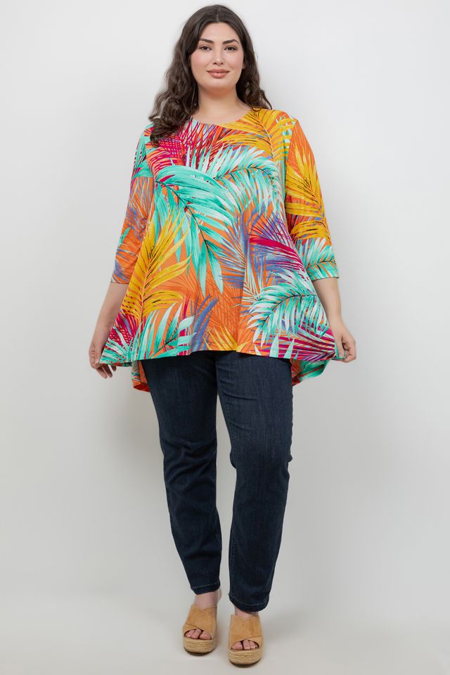 Tops Vikki Vi Jersey Warm Tropics Pocket Swing Tunic