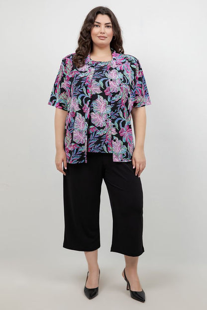 Vikki Vi Jersey Tropical Nights Tank
