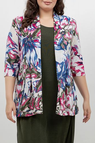 Jackets Vikki Vi Jersey Georgia Floral 3/4 Kimono Jacket