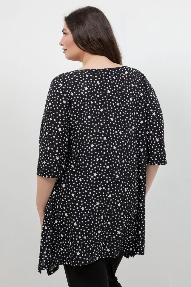 Tops Vikki Vi Jersey Stars Handkerchief Tunic