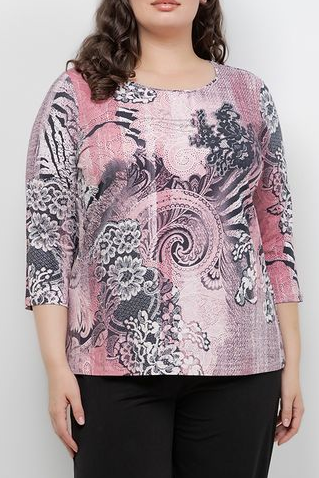 Tops Floral Pink Paisley 3/4 Sleeve Top