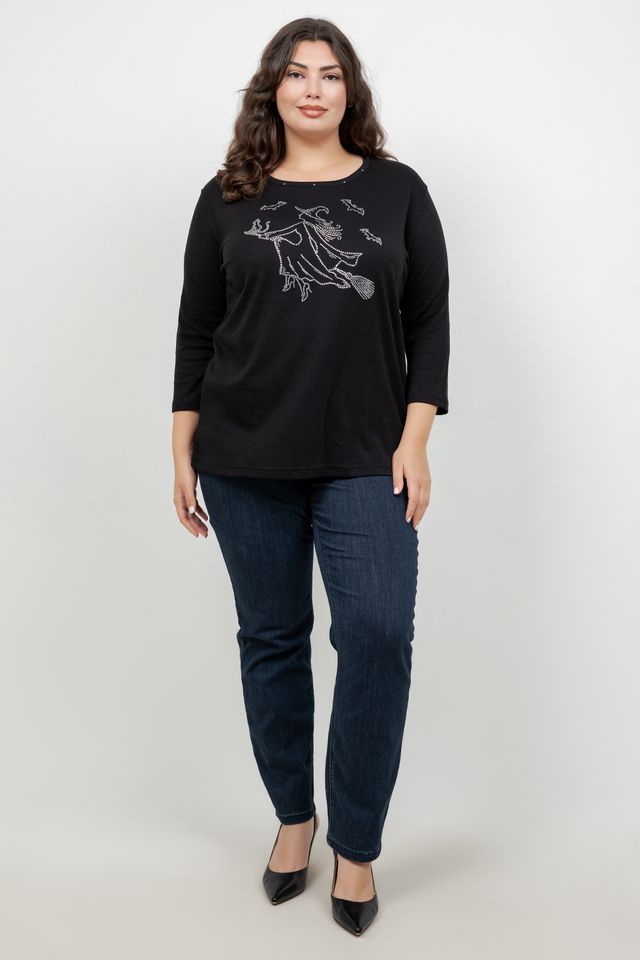 Witch on a Broom 3/4 Sleeve Top