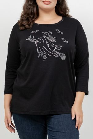 Witch on a Broom 3/4 Sleeve Top