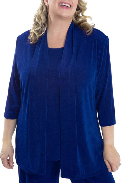 Vikki Vi Classic Royal Blue 3/4 Sleeve Kimono Jacket