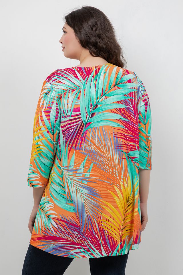 Tops Vikki Vi Jersey Warm Tropics Pocket Swing Tunic