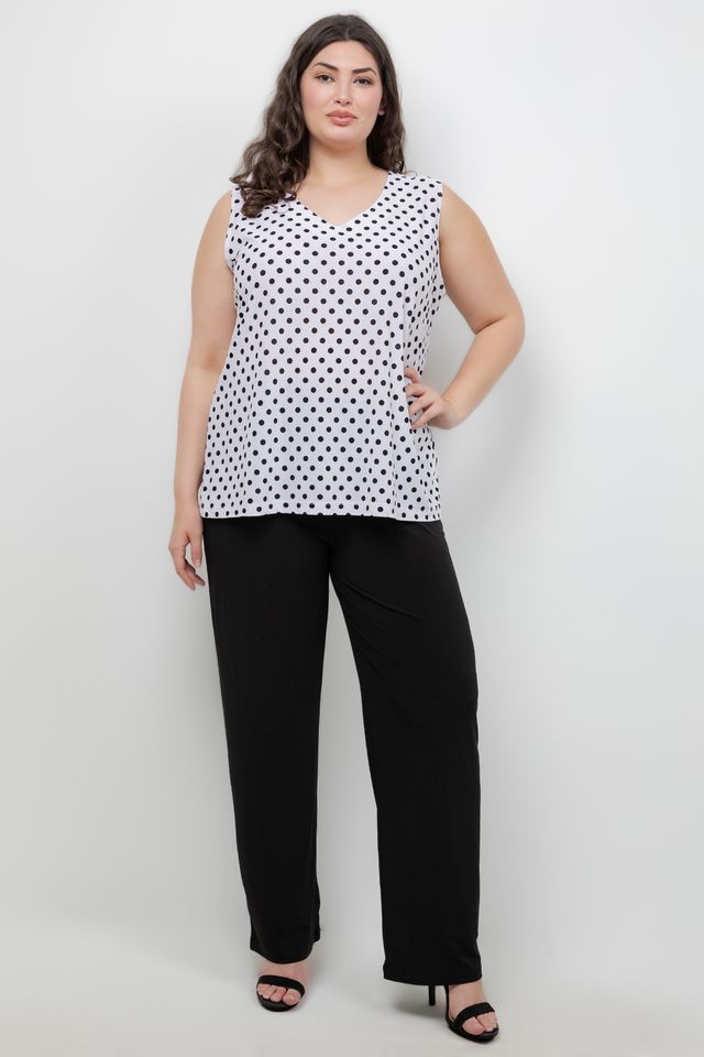 Tops Vikki Vi Jersey Dots V-Neck Tank