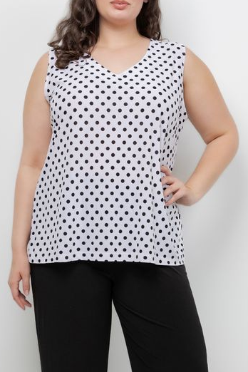 Tops Vikki Vi Jersey Dots V-Neck Tank
