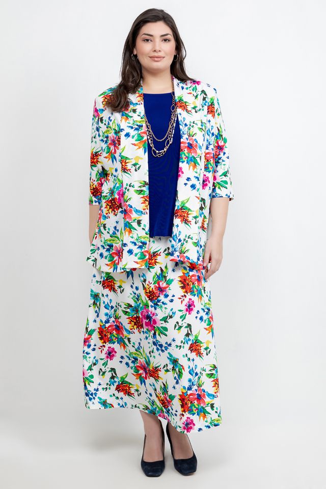 Jackets Vikki Vi Jersey Spring Floral Kimono Jacket