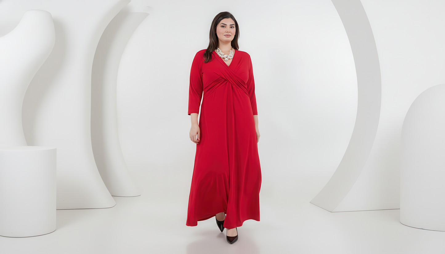 Dresses Vikki Vi Jersey Red Crossover Maxi Dress