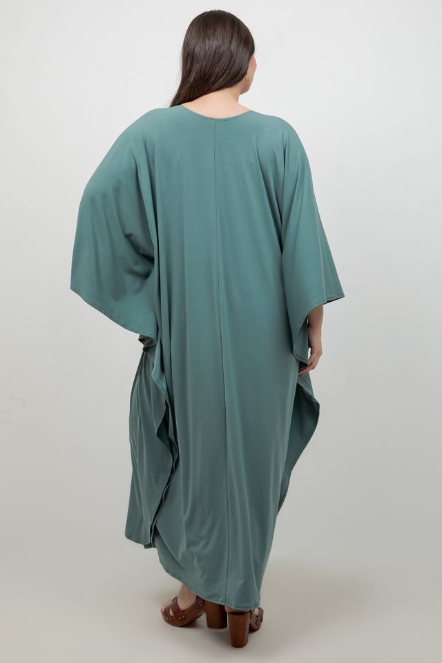 Vikki Vi Jersey Sage Zip Front Caftan