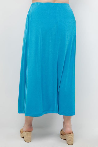 Skirts Vikki Vi Silky Classic Turquoise Maxi Skirt