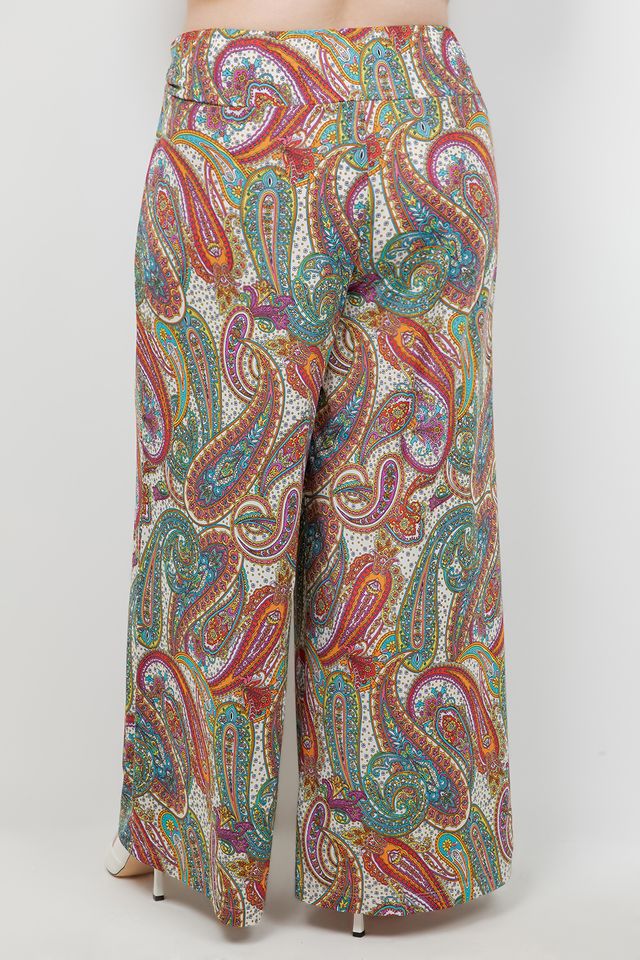 Pants Vikki Vi Jersey Paisley Wide Leg Pant