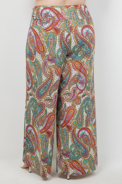 Pants Vikki Vi Jersey Paisley Wide Leg Pant