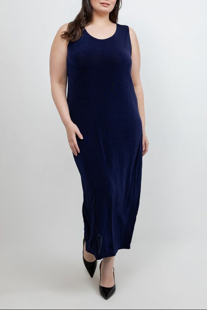 Vikki Vi Classic Navy Maxi Tank Dress – PlusbyDesign.com