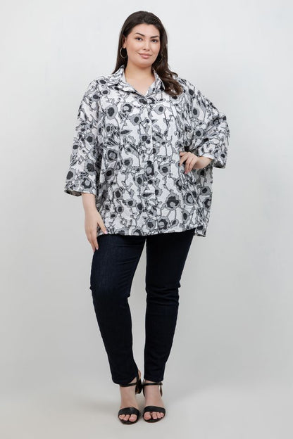 Tops Flower Big Shirt