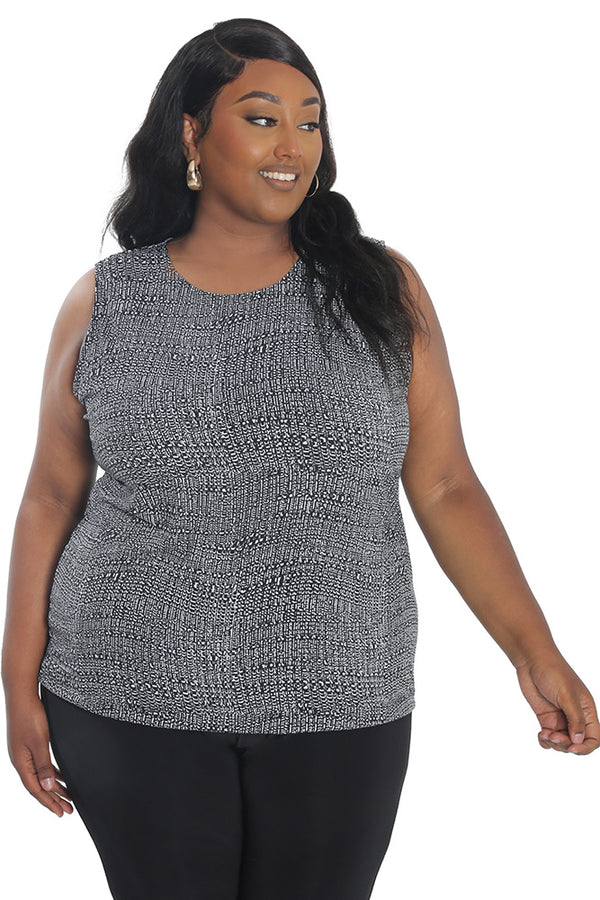 Vikki Vi Jersey Salt &Pepper Tank