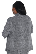 Vikki Vi Salt &Pepper Jersey 3/4 Sleeve Kimono Jacket