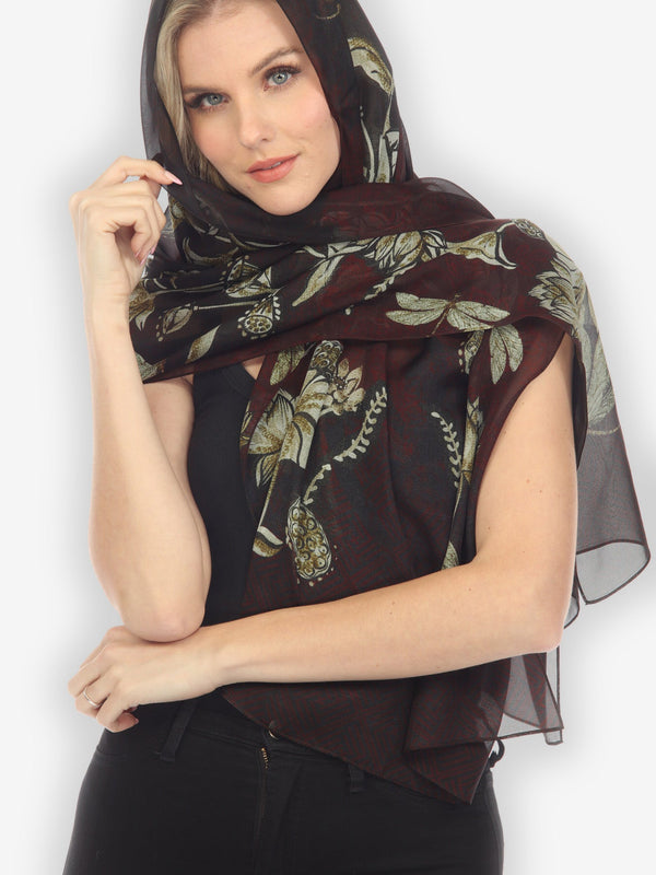 Big Lotus Dragonfly Silk Scarf