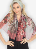 Joy Bloom Border in Red Silk Scarf
