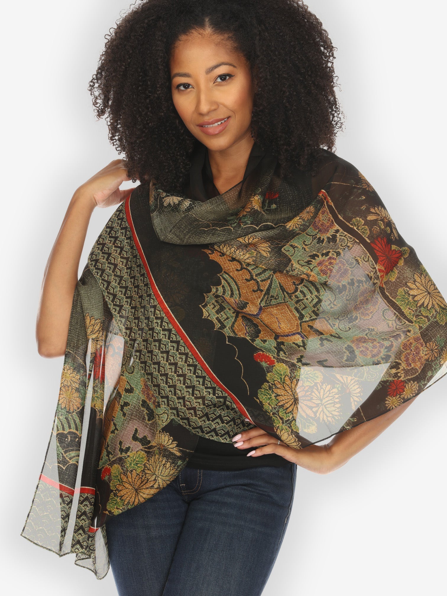 Scarf Magic Organic Beauty in Black Silk Scarf
