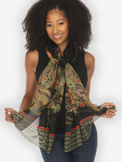 Scarf Magic Organic Beauty in Black Silk Scarf