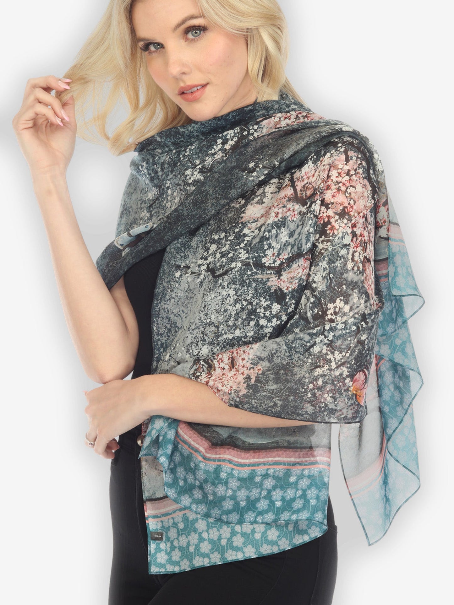 Scarf Sakura Night Silk Scarf