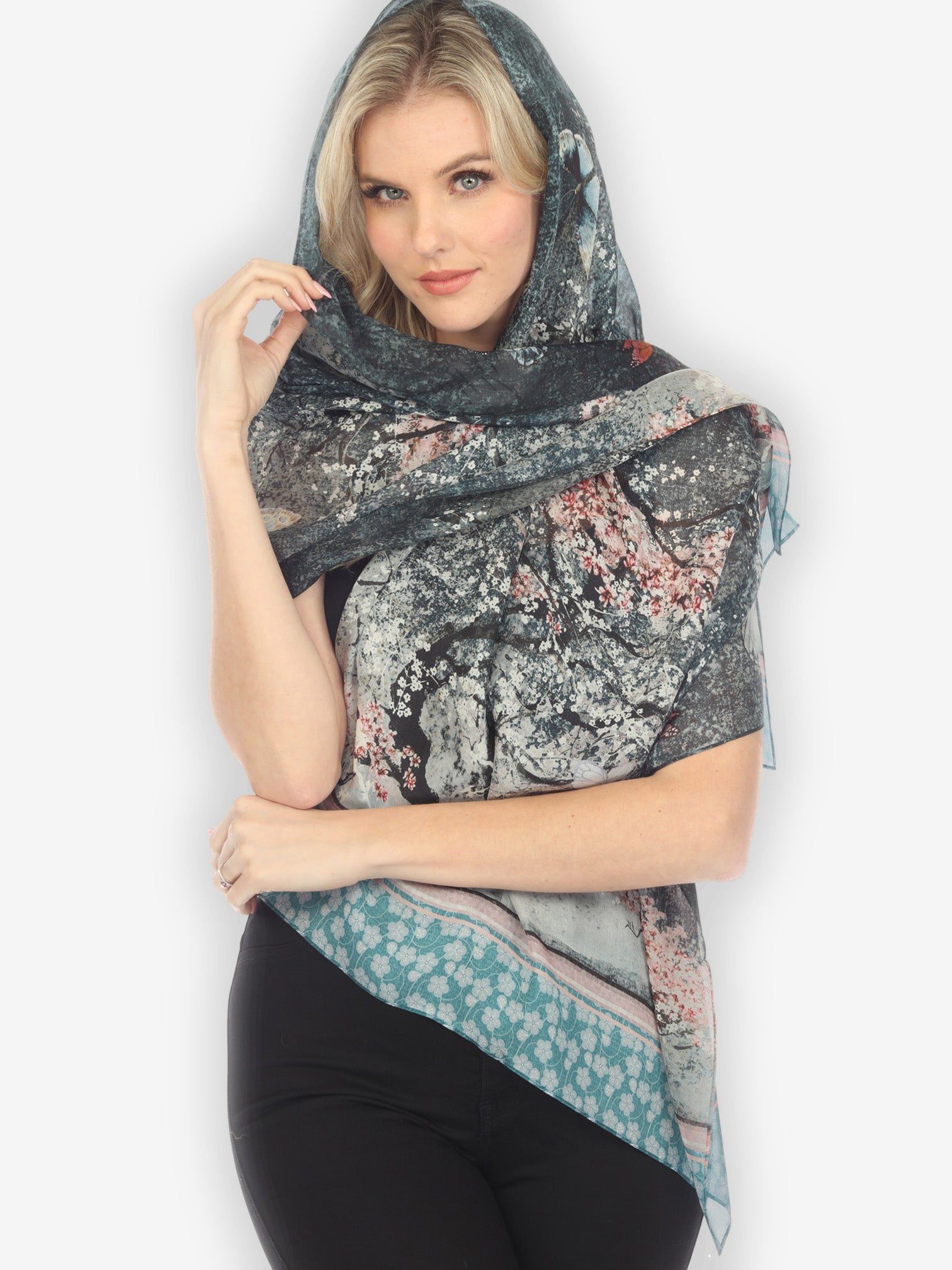 Scarf Sakura Night Silk Scarf