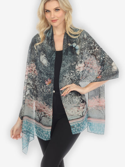 Scarf Sakura Night Silk Scarf