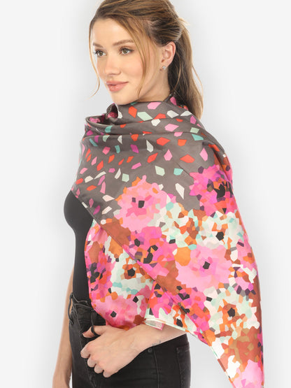 Silk Scarf Silk Patch Print Scarf