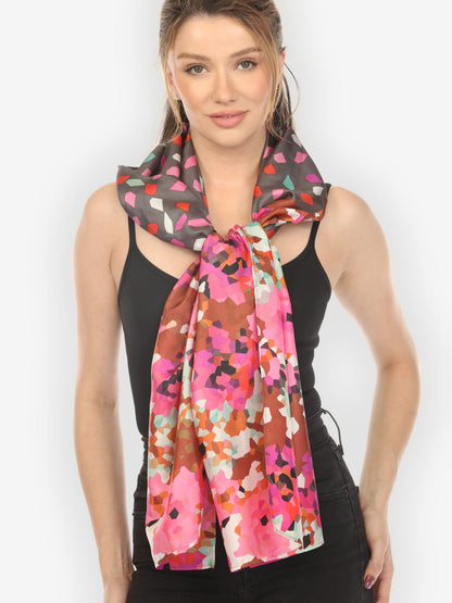 Silk Scarf Silk Patch Print Scarf