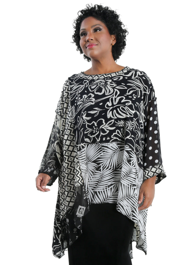 Sterling Black And White Whisper Top