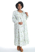 La Cera Mint and Pink Cotton Gown