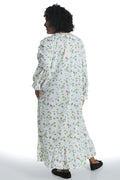La Cera Mint and Pink Cotton Robe