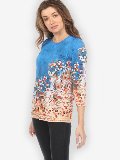 Tops Edo Art Indigo Exclusive Tee