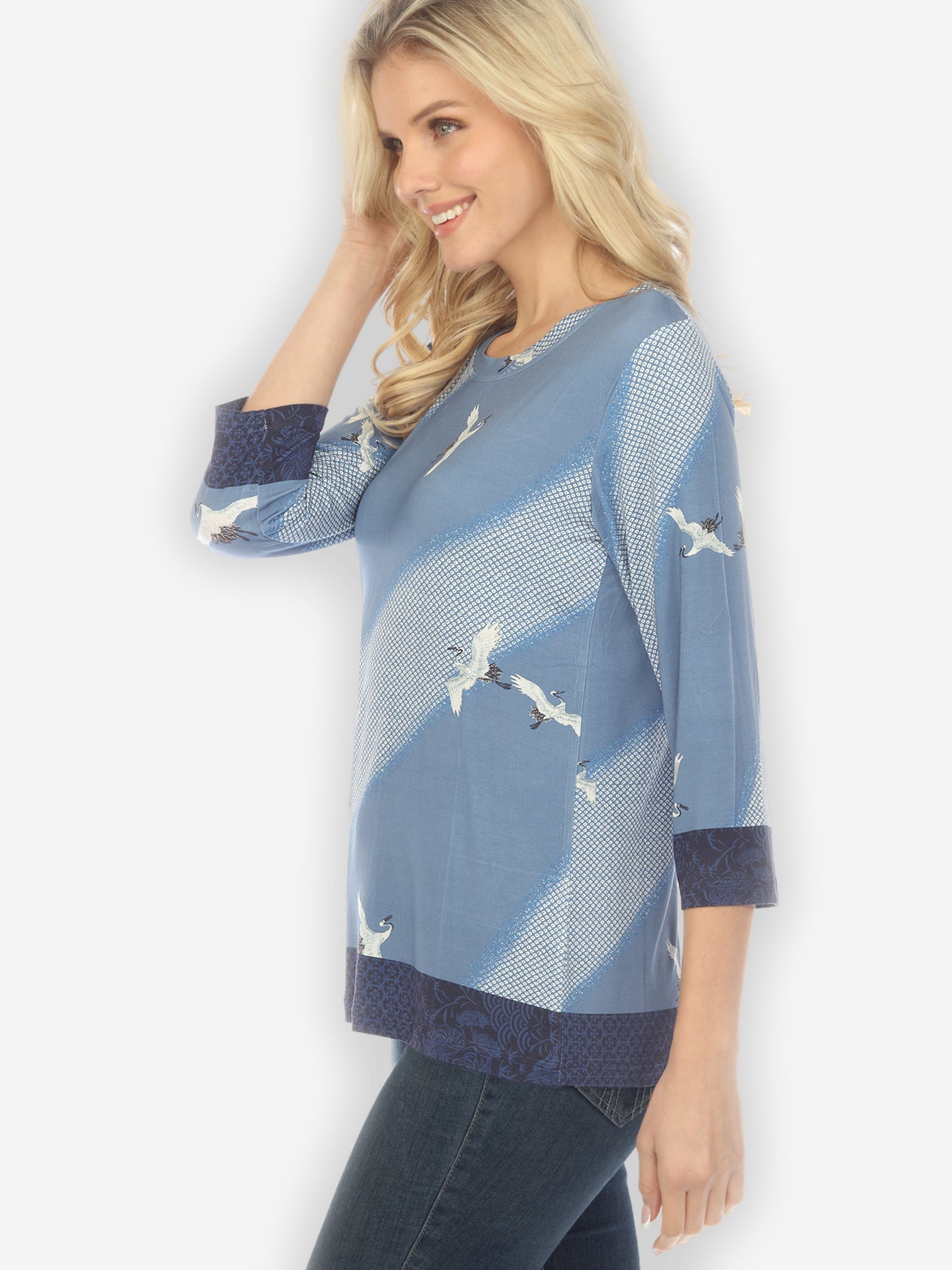 Tops Shibori Flying Crane Exclusive Tee