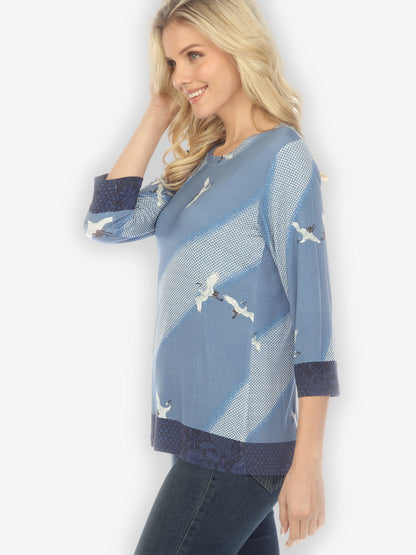 Tops Shibori Flying Crane Exclusive Tee