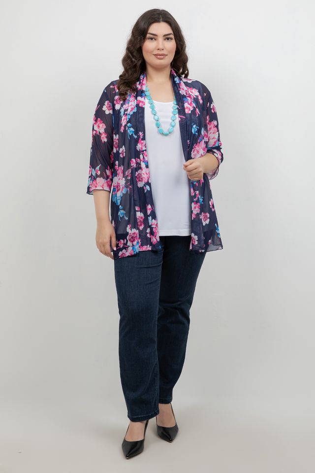 Jackets Mesh Navy Blossom Jacket