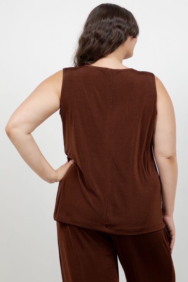 Vikki Vi Classic Bronze Sleeveless Shell