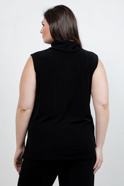 Tops Vikki Vi Classic Black Turtleneck Tank