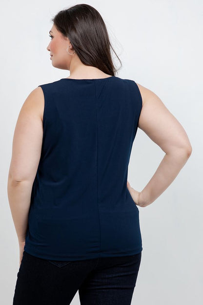 Tops Vikki Vi Jersey Navy Tank