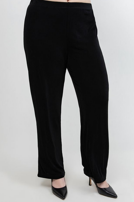 Vikki Vi Classic Black Petite Pull-On Pant